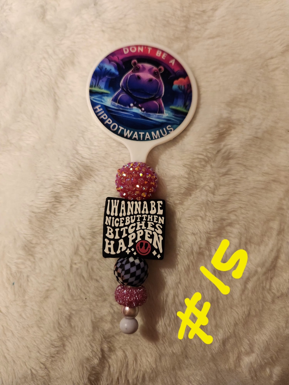 Handmade Beaded Hand Mirror